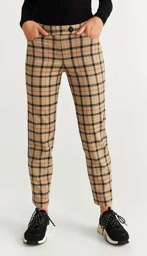 NWOT Mango Plaid Trousers thumbnail 1