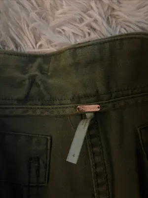 Free people Women's Olive Green Frayed Hem Shorts thumbnail 3