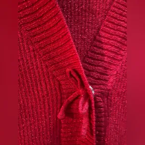 Cato Fashions SHIMMER BOW BUTTON CARDIGAN Holly Red Sparkle Holidays Large thumbnail 6