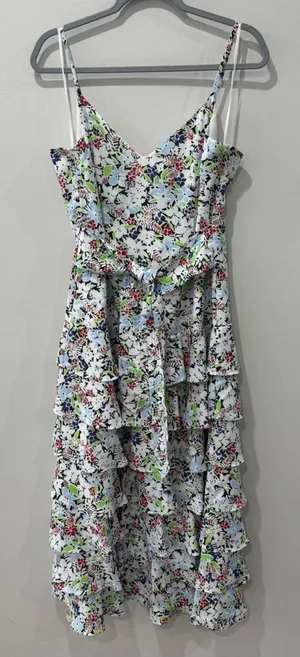 Likely Size‎ 12 Ariella Floral Cocktail Dress Midi Ruffles Feminine thumbnail 1