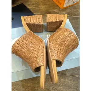 Seychelles Adapt Raffia Mules Sandal Natural Size 8.5 Beachy Coastal Neutral thumbnail 8