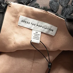 Dress The‎ Population - Anabel Gown Black Nude Medium thumbnail 4
