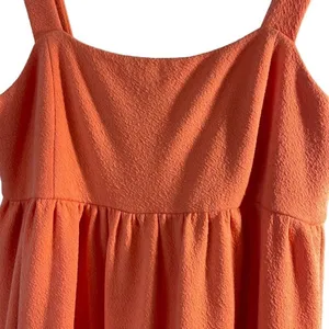 Scoop Women's Tiered Dress Midi Sleeveless Drop Waist Orange/Coral Size Large 12 thumbnail 3
