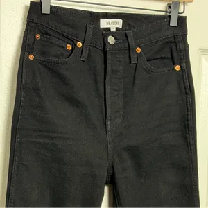 RE/DONE Black Straight Black Jet Jeans thumbnail 6