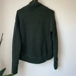 Sweaty Betty Green Turtleneck Knit Sweater with Kangaroo Pocket thumbnail 8