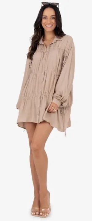 Kittenish Tan Collared Shirt thumbnail 1
