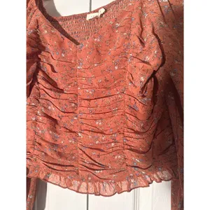 Prómesa Ruched Long Sleeve Burnt Orange Medium Cropped Top thumbnail 2