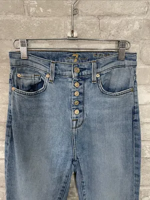 7 For All Mankind The High Waist Skinny Button-Fly Jeans thumbnail 2
