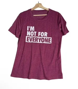 I'M Not For Everyone T-Shirt Womens Sz M Maroon Crew Neck Tee Holiday Gift thumbnail 1