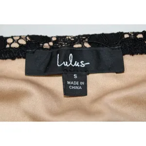 NWOT Womens Lulus Black Cream Nude Lace Strapless Bandeau Crop Top Size Small S thumbnail 3