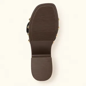 Wild Fable Zenna Black Woven Wooden Platform Sandals Studded Buckle Mules 6.5 thumbnail 5