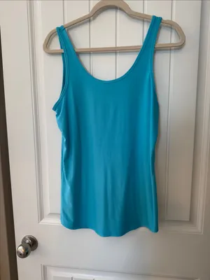 No Boundaries Bright Turquoise Scoop Tank Top thumbnail 2