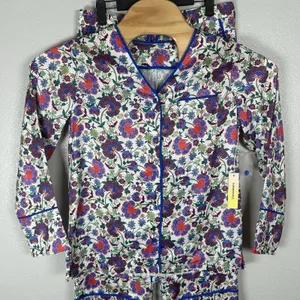 NEW Summersalt Cloud 9 Silky Satin Floral Pajama Set Small Button Up Shirt Pants thumbnail 2