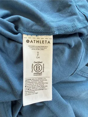 Athleta Open Back Short‎ Sleeve Active Top Blue Size Small thumbnail 5