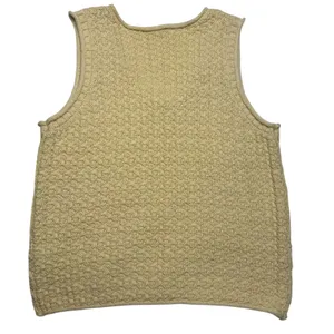 Yellow Cable Knit V-Neck Sweater Vest Preppy Light Academia Small thumbnail 7