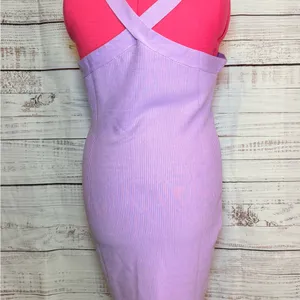The Drop Elegant Lavender Cross-Neck Dress thumbnail 3