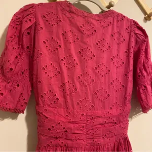 NWT House of Harlow 1960 Pink Eyelet Midi Dress size XS thumbnail 13