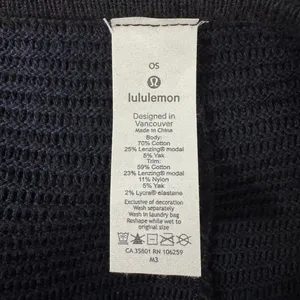 Lululemon It All Lines Up Poncho Sweater OS Navy Black Ribbed Knit Travel‎ Cozy thumbnail 12