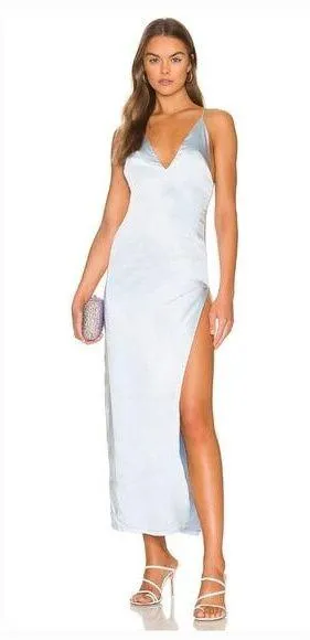 MORE TO COME Regina Maxi Dress in Baby Blue Medium thumbnail 1
