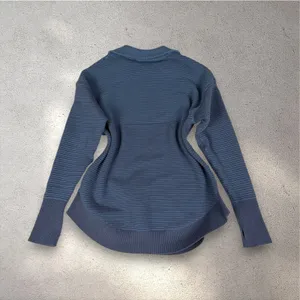OFFLINE by Aerie Home Stretch Quarter-Zip Pullover Women's S Blue Ribbed Lounge thumbnail 3