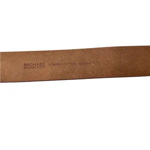 Michael Kors Double D Ring Buckle Engraved Braiding Brown Leather‎ Belt S/M thumbnail 5