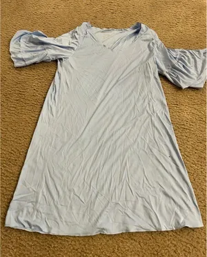 d01 Dress pajama small woman night gown cute bell sleeves thumbnail 1