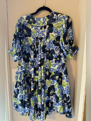 NWT Free People Moon Chaser Tiered Floral Puff Sleeve Collared Shift Minidress thumbnail 11