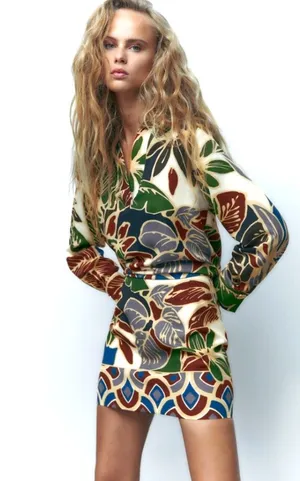 ZARA PRINTED MINI SKIRT thumbnail 1