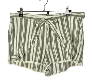 Kut from the‎ Kloth Green Stripe Cotton Shorts 4 thumbnail 1