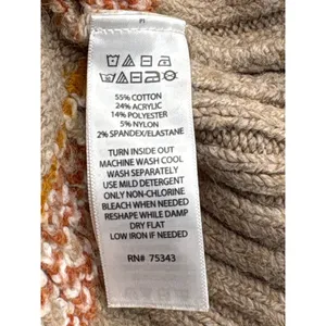 Artelier Nicole Miller Fair Isle Mock Neck Sweater Medium Brown Nordic Yoke Knit thumbnail 8