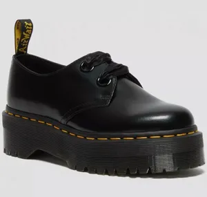 Dr. Martens Holly Women's Leather‎ Platform Shoes in Black Size 9 thumbnail 1