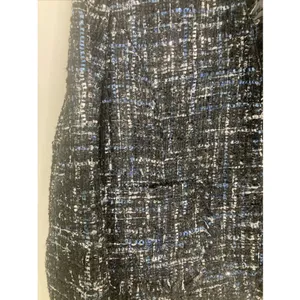 Bagatelle collection Women’s Tweed Blazer New L Blue Black Fringe Pockets thumbnail 3