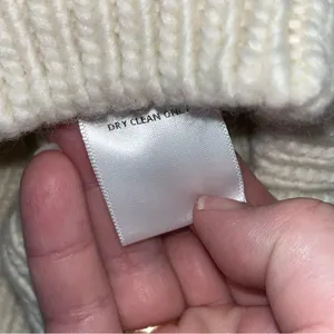 Apiece‎ Apart Cream Crewneck Wool Sweater APPROX. Size LARGE No Size Tag *FLAWED thumbnail 4
