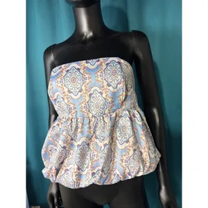 A COLLECTION ‎ White Blouse with Colorful Floral Design size m thumbnail 2