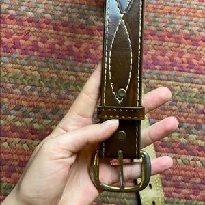 BROWN WESTERN LEATHER BELT thumbnail 1