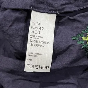 Topshop Lightweight Blue Embroidered Tassel Tank Top Women’s 10 thumbnail 2