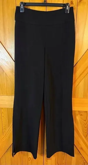 White House Black Market Black Wide Leg Side Slit Hem Dress Pants Size 2 (6734) thumbnail 1