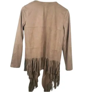 Say What vintage 90’s faux suede open fringe jacket thumbnail 4