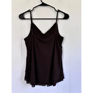 Y2K Guess Jeans‎ Womens Brown Sequin V-Neck Camisole Adjustable Strap Tank Top M thumbnail 5