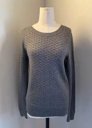 Ann Taylor BNWT LOFT Grey Knit Mixed Wool Sweater thumbnail 1