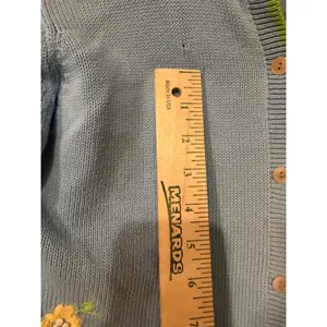 pendleton Vintage Floral Embroidered Cardigan Blue Green Trim Small thumbnail 6