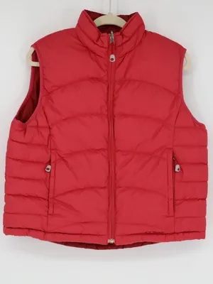 L.L.Bean Women’s Reversible Red Large Goose Down Puffer Vest Full Zip Outdoor thumbnail 1