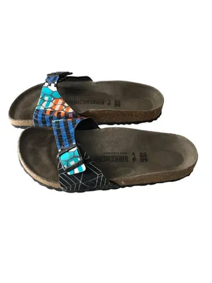 Birkenstock Madrid Slide Sandals Colorful Sonar Geometric Pattern 40 Womens 9 thumbnail 3