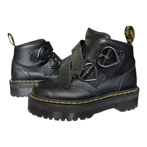 Dr. Martens Denon Flower Buckle Platform Boots Black Size 8 thumbnail 3