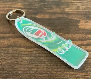 A Vintage Mountain Dew Acrylic Snowboard Keyring Keychain Key Fob thumbnail 1