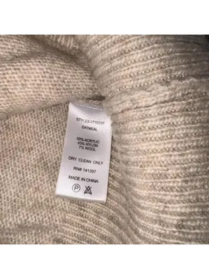 ASTR The Label $80 Wool Tri-Blend Woman’s Large Beige Pleated Wrap Sweater S thumbnail 6