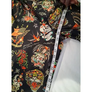 NEW Ed Hardy Flashboard Track Pants Black Gold Embroidered Women's Size L Skull thumbnail 7