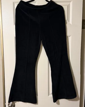 Aerie WOMENS Black Corduroy Short Court Flare Pants thumbnail 1