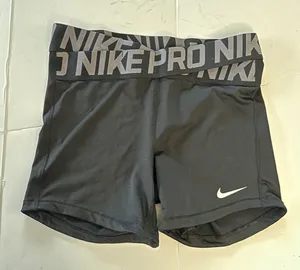 Nike Pro Black Biker Shorts Twist Waist Women's Black Athletic Shorts L thumbnail 1