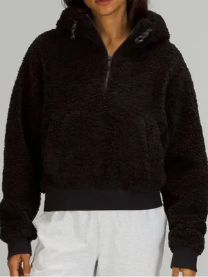 Lululemon Textured Fleece 1/2 Zip Black thumbnail 4